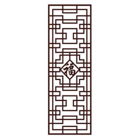 Antique Chinese Frosted Glass Window Film No Glue Sliding Door Static Film Imitation Redwood Lattice Window Film; 15x39 inch